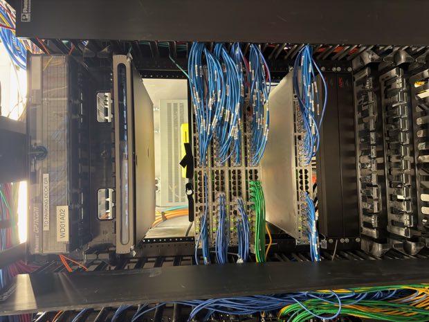 Close detail of terminated patch panel ports