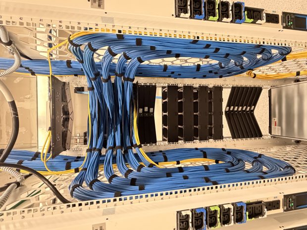 Horizontal and vertical cable management in a two-post rack