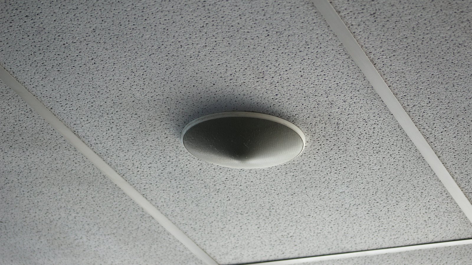 Ceiling-mounted wireless access point installed in a suspended ceiling